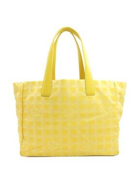 Chanel New Travel Line MM Silver Tote Nylon